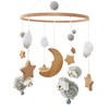 Mobile Baby Wooden Sheep Mobile Baby Bed Wind Chime, Clouds