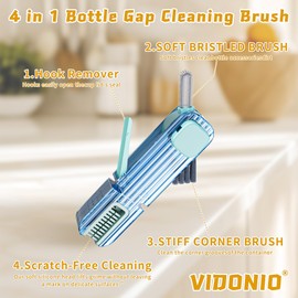 2Pcs 4 in 1 Cup Lid Gap Cleaning Brush Set,Multifunctional Crevice Cleaning Brush for Bottle,Multipurpose Bottle Cleaner with Compact Design Tiny Silicone Cup Holder Cleaner Tool,Kitchen Gadgets