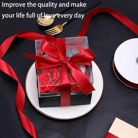 5/8" Wide*100 Yards Single Face Polyester Satin Ribbon, Satin Ribbon for Gift Wrapping, Crafts, Gift, Floral, Hair Bows, Wedding, Party Decoration, Bow Making & Other Projects (Claret)