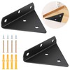 Pack of 2 Floating Shelf Brackets, Black, 8 cm Triangle