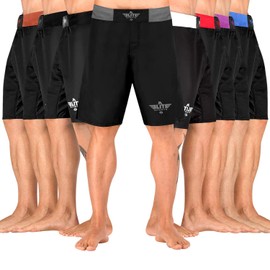 Elite Sports NEW ITEM Black Jack Series Fight Shorts,Gray,X-Large