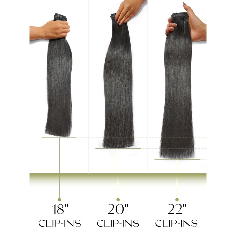 Frodio Clip Ins Hair Extensions Black: Seamless Long Silky Straight
