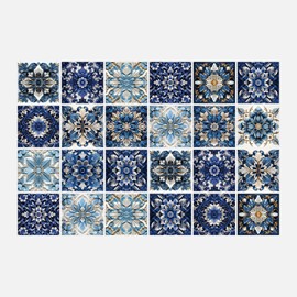 24- Peel and Sticker backsplash, a Variety of Pattern Combination Sticker Design can be DIY Home Decoration at Will