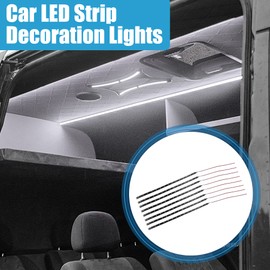 X AUTOHAUX 12V Car Interior 15 LED Strip Light 30cm White (Set of 8)