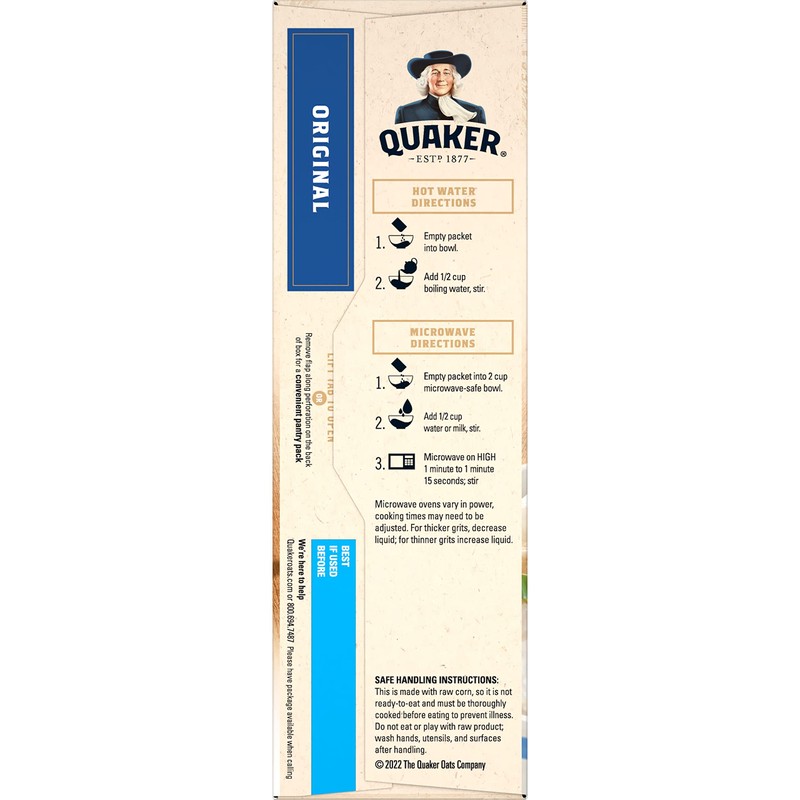 Quaker Instant Grits, Original, 0.98oz Packets (10 Pack)