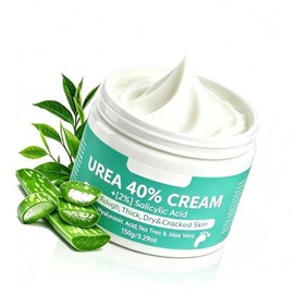 Urea Cream 40 Percent with 2% Salicylic Acid, Maximum Strength Moisturizer Foot & Hand Cream for Dry, Cracked, Rough Skin on Heels, Knees & Elbows Dee
