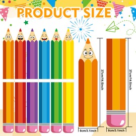 Door Window Stickers for Classroom, Back to School Classroom Decorations for Teachers Must Haves, 12 Pcs Bulletin Board Decor for Elementary Middle Welcome Back to School (Pencil)