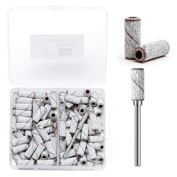 ERUIKA 180 Grit Small Sanding Bands for Nail Drill, 80pcs