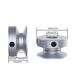 CHANCS 16mm Single Groove Pulley 8mm Fixed Bore Pulley for Power Drills 4mm PU Round Belt