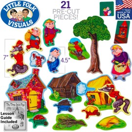 Little Folk Visuals Three Pigs Basic Precut Flannel/Felt Board Figures, 20 Pieces Set