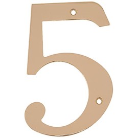 Deltana RN6-5 Solid Brass 6-Inch House Number 5 Board