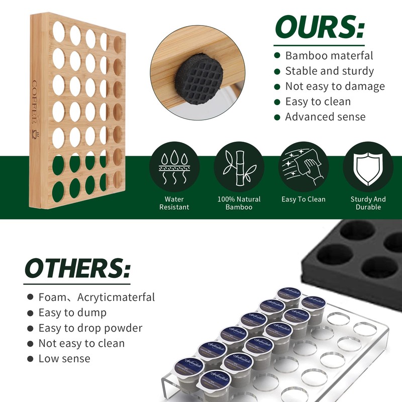 MinBoo BamBoo k cup holder Drawer or Countertop k cup