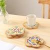 4PCS Bamboo Mosaic Coasters, Blank Base Trays for Crafts DIY
