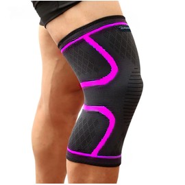 2easz?. Compression Knee Protective Brace (1 Pcs) Anti-Slip Elastic Think Knee Sleeves Breathable Knee Brace for Sports, Running, Climbing, Hiking, Squat, Fitness, Daily Support (S - XL) (Purple, L)