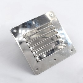 316 Stainless Steel Square Air Vent 115x127mm Grille Cover Circular Ventilation Cover (4 Pieces)