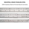 3 Pack Stainless Steel Ruler Set with Inch and Metric