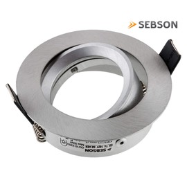 SEBSON Housing for recessed spotlights with GU10 socket, aluminium mounting frame, swivelling, hole diameter 73-77 mm, cover diameter 84 mm, for ceiling spotlights, set of 4