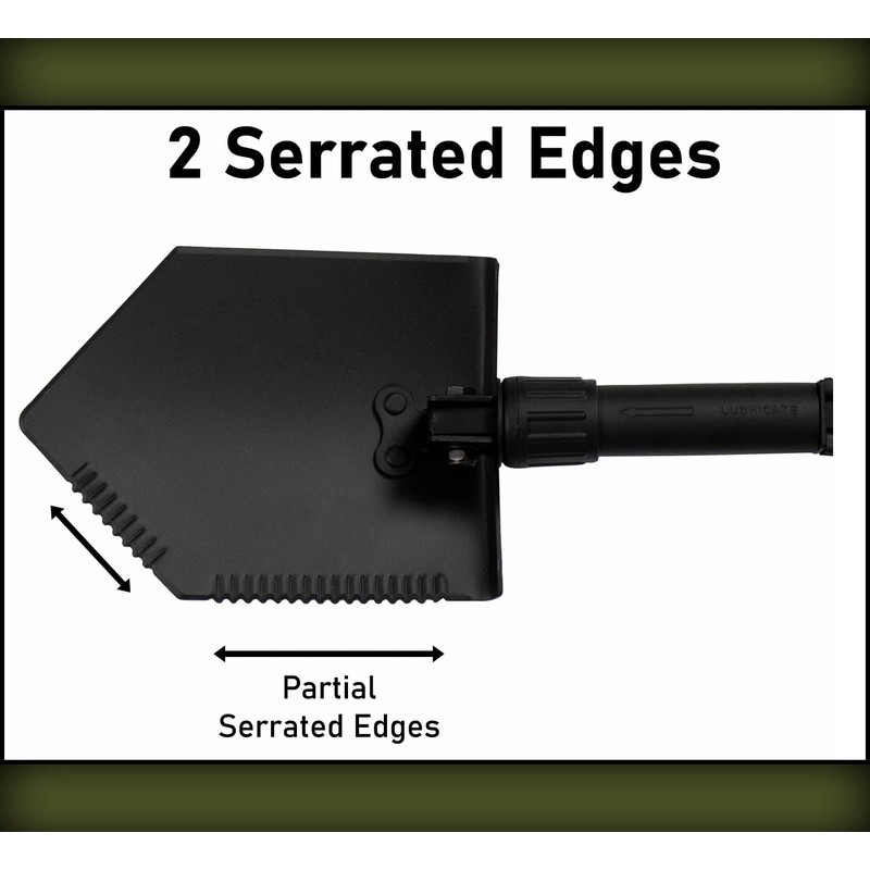 USGI Industries Military Style Shovel | Tri-Fold Entrenching Tool with