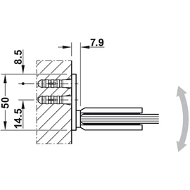Gedotec Bathroom Door Hinge for Glass Doors and Showers Shower Door Hinge Black Glass Door Fitting Brass - DT800 | Shower Cubicle Hinge for Wall to Glass Connection | 1 Piece - Glass Door Hinge