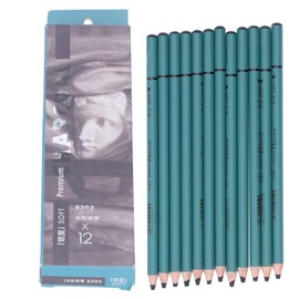 12 Lápices de Carbón para Dibujar, Lápices de Carbón Medio Suaves para Dibujar, Hacer Bocetos Y Arte para Principiantes, Profesionales Y Artistas