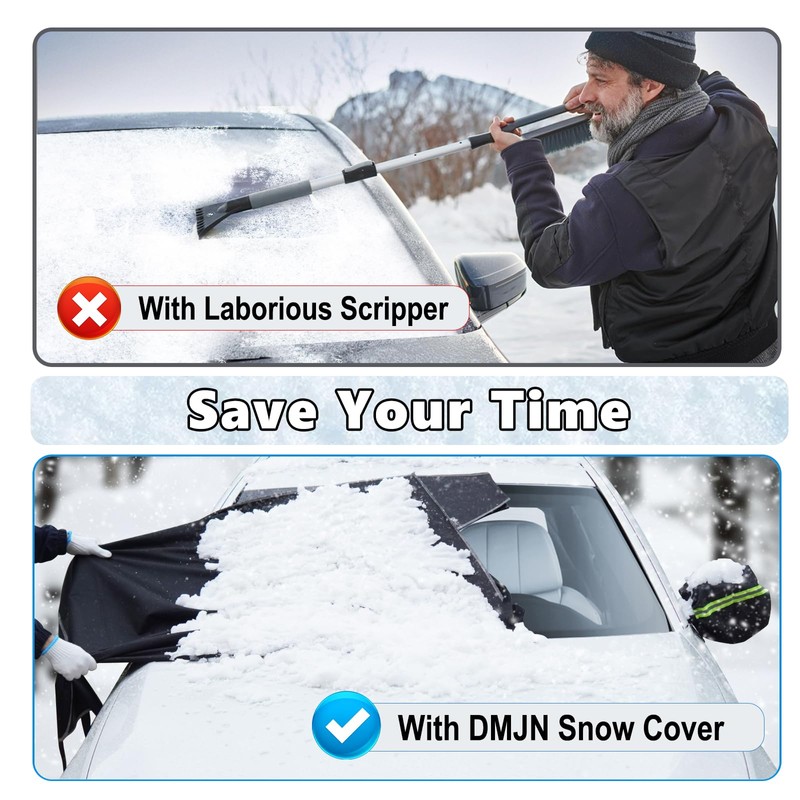 DooGooCoo [Upgraded 7-Layer Car Windshield Snow Cover, [Efficient Winter Protection]