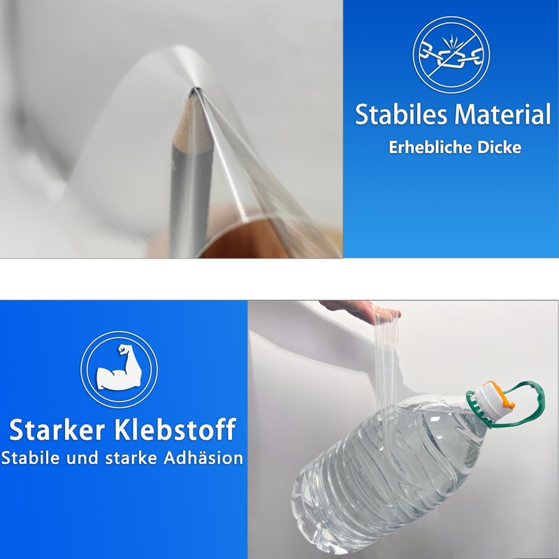 Birllaid Transparent Sealing Tape, 3" x 30m, Windproof, Waterproof, No