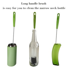 2 Pack 16" Water Bottle Brush for Cleaning, Dokpod Long Handle Bottle Cleaner Brush, Narrow Bottle Scrubber Brush, Hummingbird Feeder Cleaning Brushes, Cup Cleaner Brush, Meat Grinder Brush, for Pipe