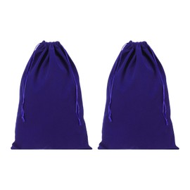 PATIKIL Shoe Dust Bag, 2 Pack Duster Flannel Shoes Pouch with Drawstring Washable Breathable Travel Shoe Bags for Home Luggage Storage, 12x17 Deep Blue