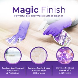 Hygea Natural Magic Finish Enzyme-Based Chemical-Free Floor Cleaner - No Rinse, Biodegradable Formula - Removes Grease Buildup in Tile & Grout - for All Hard Floors (Ready to Use, 24 oz)