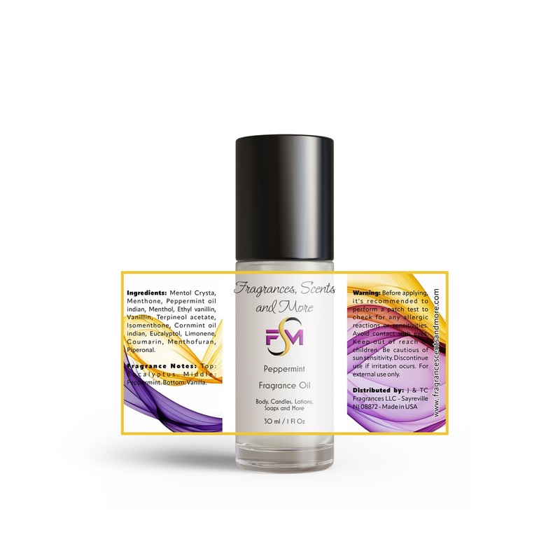 Peppermint Fragrance Oil - 1 Fl Oz Glass Roll On
