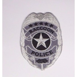 RESIDENT EVIL RACCOON POLICE 5 STAR BADGE EMBR. Iron On 3.5" TALL PREMIER PATCH