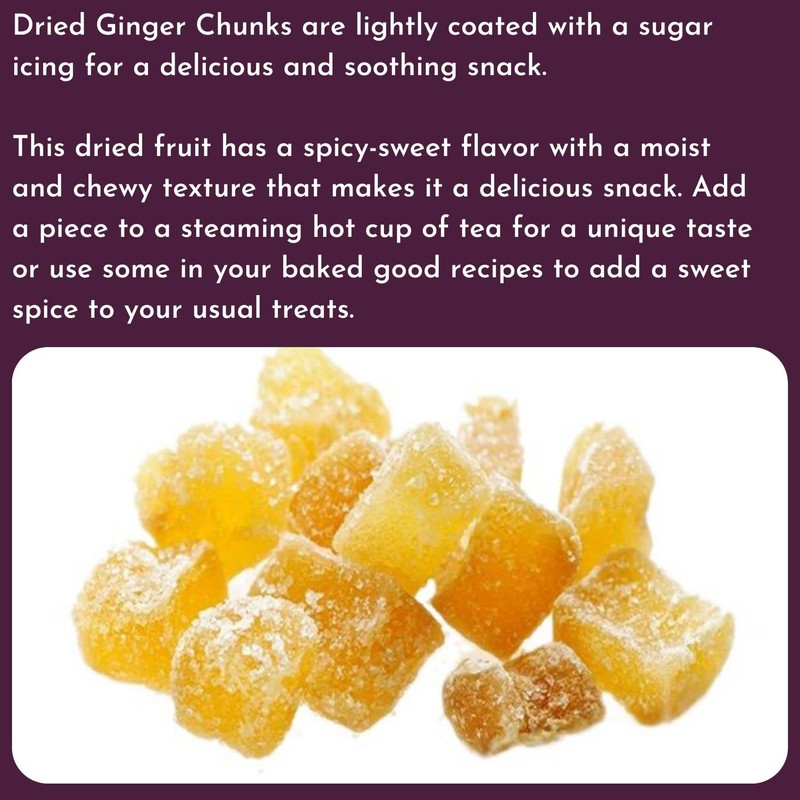 WinCrest Dried Crystallized Ginger Chunks - 5 Lb Case