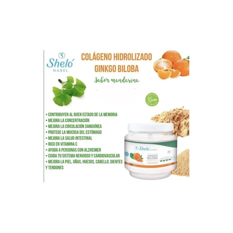 2 Piezas Colágeno Hidrolizado Ginkgo Biloba 450g Shelo Nabel