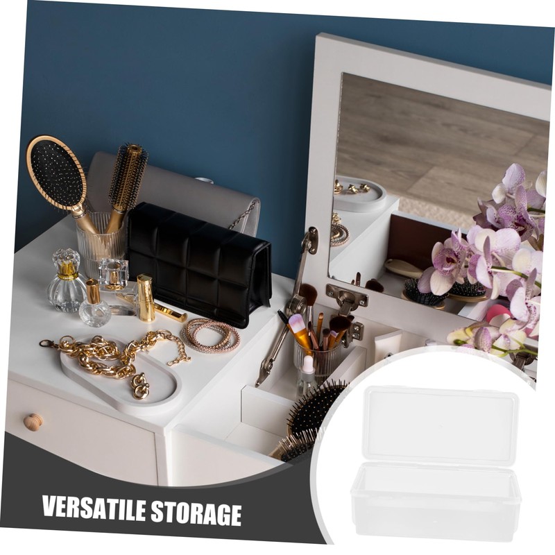 COLLBATH 2pcs Plastic Organizer Box Multi Functional Storage Bin for