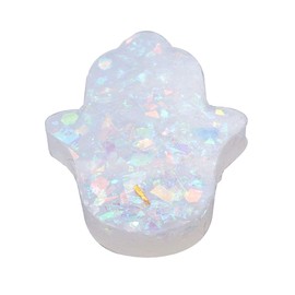 PH PandaHall 30pcs Resin Spacer Beads Hamsa Hand Beads with Hole GhostWhite Dyed Palm Loose Bead for Bracelet Necklace Jewelry Making 14x12x3mm, Hole 1mm