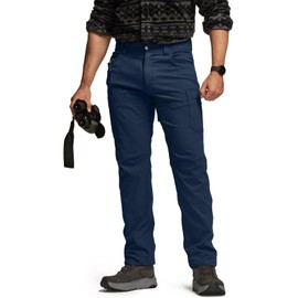 CQR Men's Quick Dry Tactical Pants, Water Resistant Outdoor Pants, Lightweight Stretch Cargo Work Hiking Pants, Sierra Midnight Blue, 32W x 30L