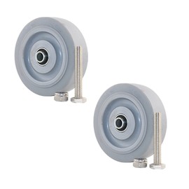 HUJIEAAA Castor Wheels Heavy Duty Screw Stem Castor Pack of 2 Trolley Wheels Grey Office Chair Caster Wheels Elastomer Rubber Castor Wheels Swivel Stem Castor Wheel for Transport cart Furni