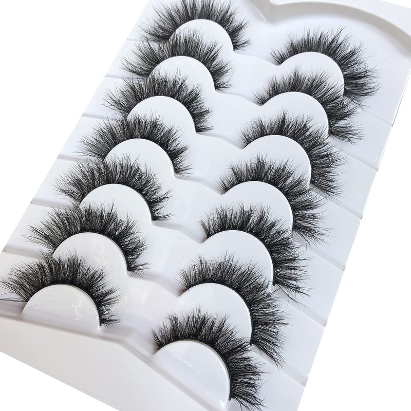 Pooplunch False Eyelashes Cat Eye Look Natural Fluffy Lashes Wispy