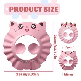 JUGUTA Pack of 2 Children's Shower Caps, Shampoo Cap, Baby Adjustable Hair Washing Shield, Used to Protect Eyes and Ears, Hair Washing Child Protection