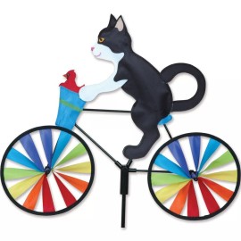 Premier Kites 20" TUXEDO CAT on a Bike Spinner, Whirligig, Garden Stake by Premier Design