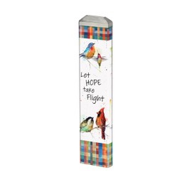 Studio M Art Pole Birdy Birds On A Wire 13 Inch Weather Resistant PVC with Vinyl Wrap Outdoor Decorative Accessory for Landscaping Gardens and Yards Colorful Let Hope Take Flight