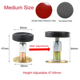 4 Pieces Adjustable Bed Frame Bed Frame Anti-shake Tool Headboard Stopper Telescopic Support for Bed Cabinet Sofa Room Wall (47-64mm)