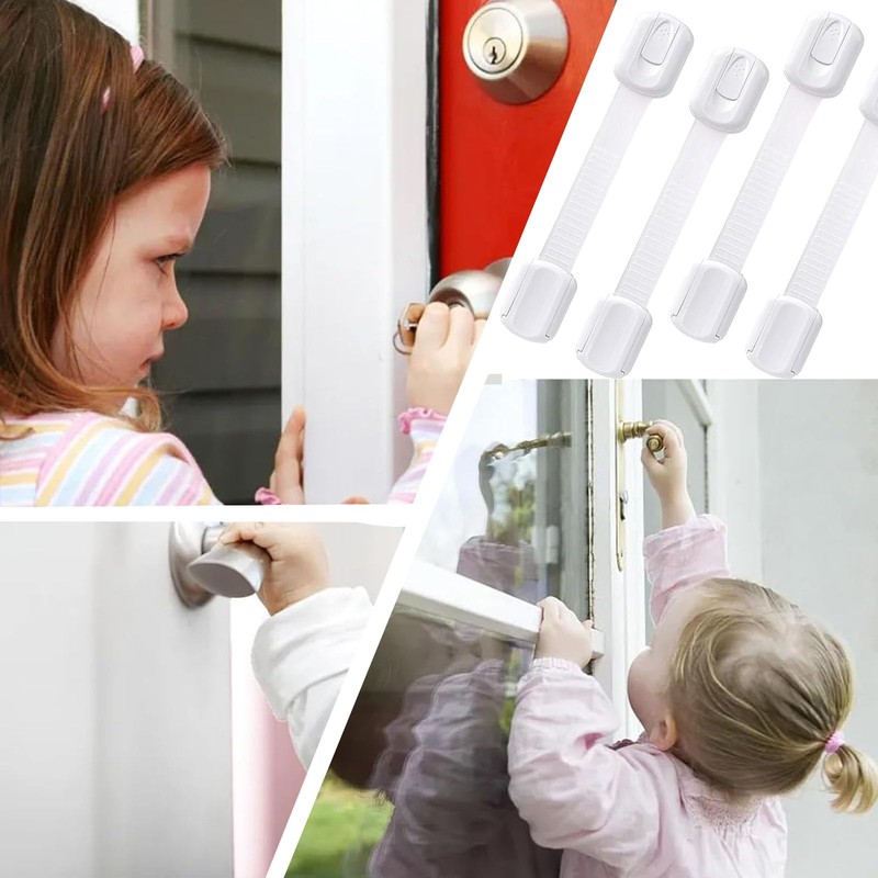 8PACK Cupboard Locks for Children Child Safety Strap Adjustable Child