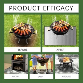Fire Pit Mat,100x100cm Fi/Reproof Heat Resistant BBQ &Grill Mat for Decking