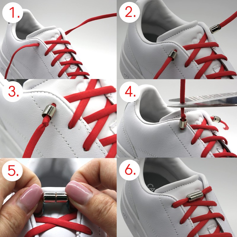 Run out sports Elastic Laces With Metal Fastener, No Bow,