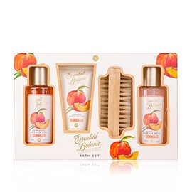 Accentra Badeset, Pflegeset ESSENTIAL BOTANICS â FRUITS in Geschenkbox â Duschgel â Schaumbad â Bodylotion â NagelbÃ¼rste â in Pfirsichduft
