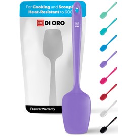 DI ORO Silicone Spoon Spatula - 600°F Heat-Resistant Large Silicone Spoonula Scraper - BPA Free Nonstick Cookware Safe Rubber Kitchen Utensil for Baking, Cooking, & Mixing - Dishwasher Safe (Lavender)