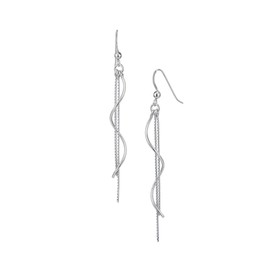 Vanbelle Sterling Silver Jewelry - Rhodium Plated with 925 Stamp - Twisted Wire Drop Earring - Elegant Beautifully Handcrafted for Women