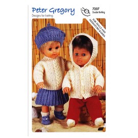 Peter Gregory Double Knitting DK Pattern for Dolls & Premature Baby Outfits (7207)