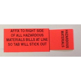 Hazmat Shipping Paper Tab - Haz Tabs - Hazardous Material, Adhesive Labels